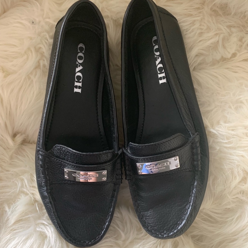 NWOT- COACH Fredrica black leather flats